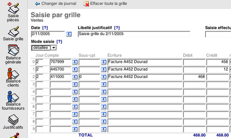 itool compta : saisie par grille